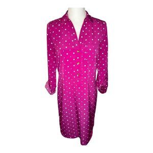 The Limited Women’s Small Pink & White Polka Dot Ashton V-Neck Shirtdress